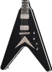 Guitarra electrica metalica Gibson Custom Shop Dave Mustaine Flying V EXP Ltd - Vos ebony