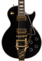 Guitarra eléctrica de corte único. Gibson Custom Shop M2M Les Paul Custom Flowerpot Headstock Bigsby #CS402776 - Ebony