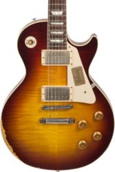 Guitarra eléctrica de corte único. Gibson Custom Shop M2M 1958 Les Paul Standard #R862322 - Aged bourbon burst