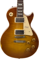 Guitarra eléctrica de corte único. Gibson Custom Shop M2M 1959 Les Paul Standard #982192 - Heavy aged sunrise tea burst