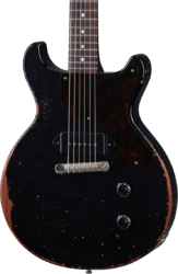 Guitarra eléctrica de doble corte Gibson Custom Shop Murphy Lab 1960 Les Paul Junior Double Cut Reissue - Ultra heavy aged ebony 
