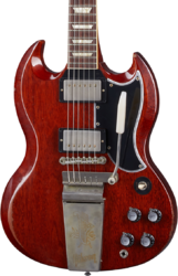 Guitarra eléctrica de doble corte Gibson Custom Shop Murphy Lab 1964 SG Standard Maestro Reissue - Heavy aged faded cherry 