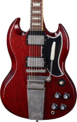 Guitarra eléctrica de doble corte Gibson Custom Shop Murphy Lab 1964 SG Standard Maestro Reissue - Ultra light aged cherry red 