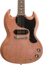 Guitarra eléctrica de doble corte Gibson Custom Shop 1963 SG Junior Reissue Lightning Bar - VOS TV Heather Poly