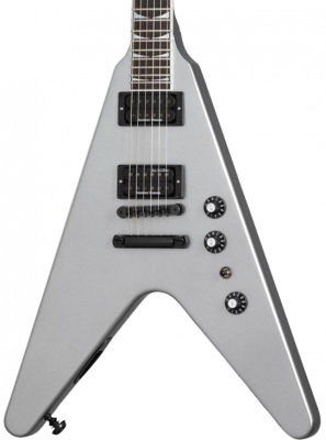 Guitarra eléctrica de cuerpo sólido Gibson Dave Mustaine Flying V EXP - Silver metallic