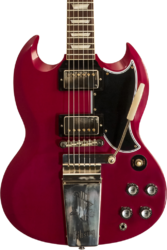 Guitarra eléctrica de doble corte Gibson Custom Shop 1964 SG Standard Reissue W/ Maestro Vibrola #502124 - VOS Metallic Plum
