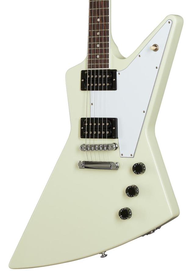 Guitarra electrica retro rock Gibson 70s Explorer - Classic white