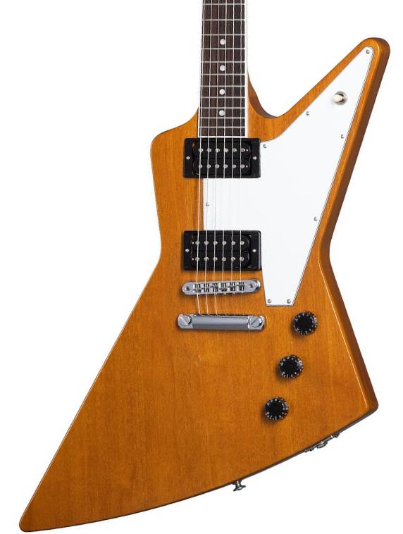 Guitarra electrica retro rock Gibson 70s Explorer - Antique natural