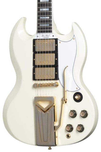 Guitarra eléctrica de doble corte Gibson 60th Anniversary 1961 SG Les Paul Custom - Vos aged polaris white