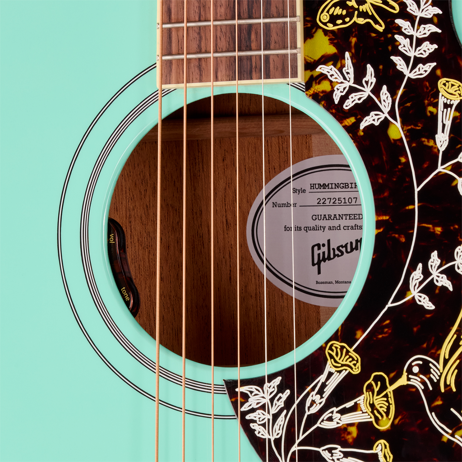 Gibson Hummingbird Standard (baggs Hifi Dna) Dreadnought Epicea Acajou Rw - Southwestern Turquoise - Guitarra folk - Variation 4