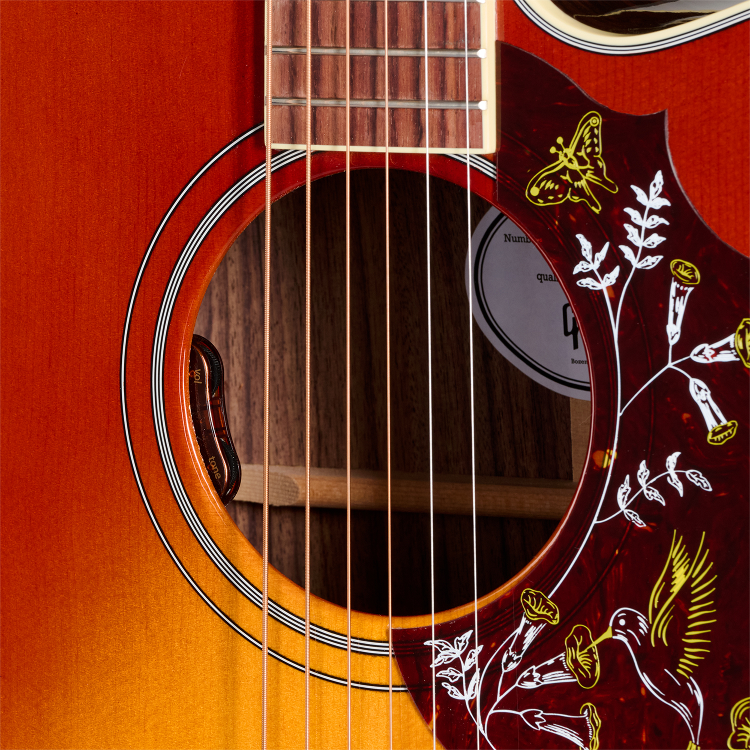 Gibson Hummingbird Standard Rosewood Ec (baggs Hifi Dna) Dreadnought Cw Epicea Palissandre Rw - Rosewood Burst - Guitarra folk - Variation 4