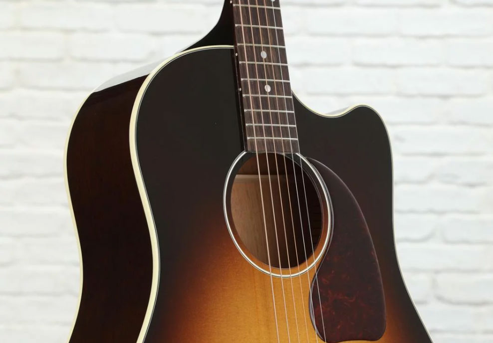 Gibson J-45 Cutaway 2019 Dreadnought Cw Epicea Acajou Rw - Vintage Sunburst - Guitarra acústica & electro - Variation 4