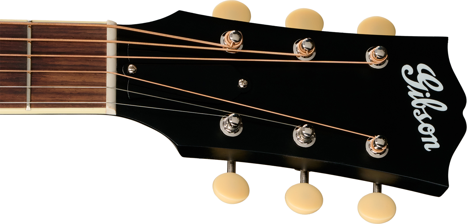 Gibson J185 Century 12-fret Lh Jumbo Shsc Gaucher Epicea Acajou Rw - Ebony Satin - Guitarra folk - Variation 4