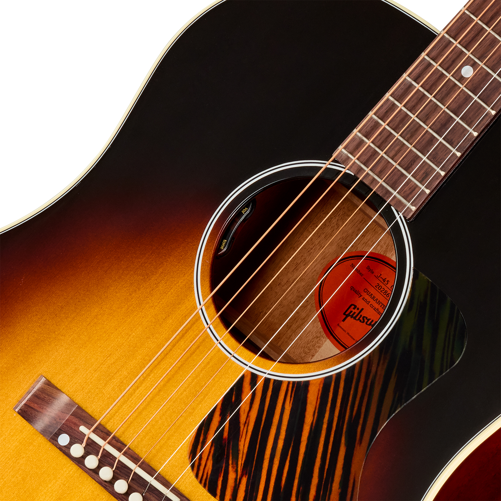 Gibson J45 50s Original (baggs Hifi Dna) Dreadnought Epicea Acajou Rw - Vintage Sunburst - Guitarra folk - Variation 2
