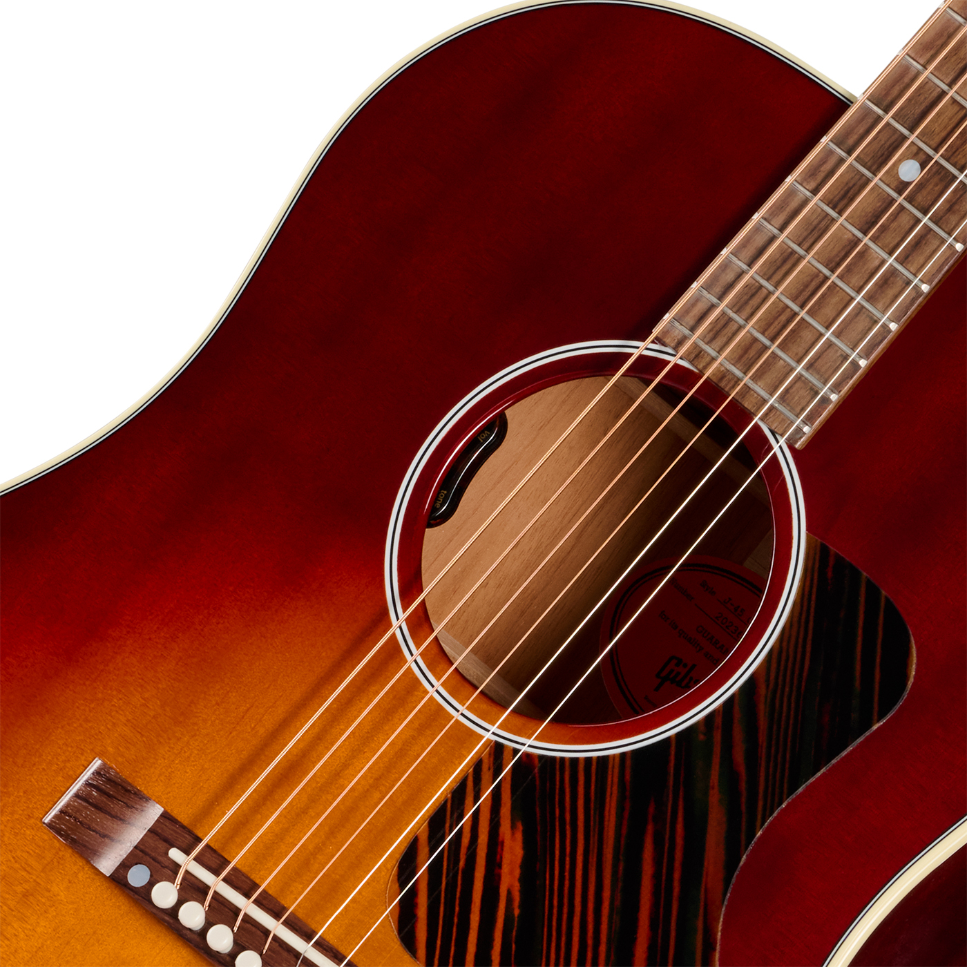 Gibson J45 50s Original (baggs Hifi Dna) Dreadnought Epicea Acajou Rw - Autumn Burst - Guitarra folk - Variation 2