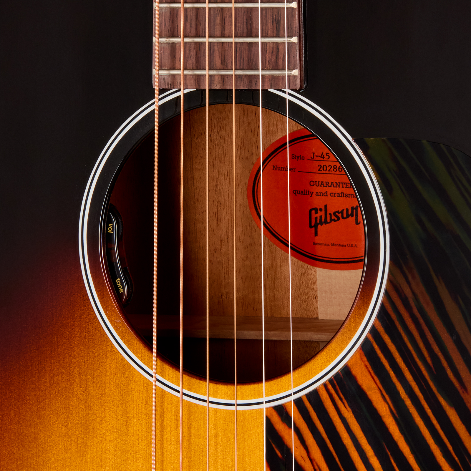 Gibson J45 50s Original (baggs Hifi Dna) Dreadnought Epicea Acajou Rw - Vintage Sunburst - Guitarra folk - Variation 4