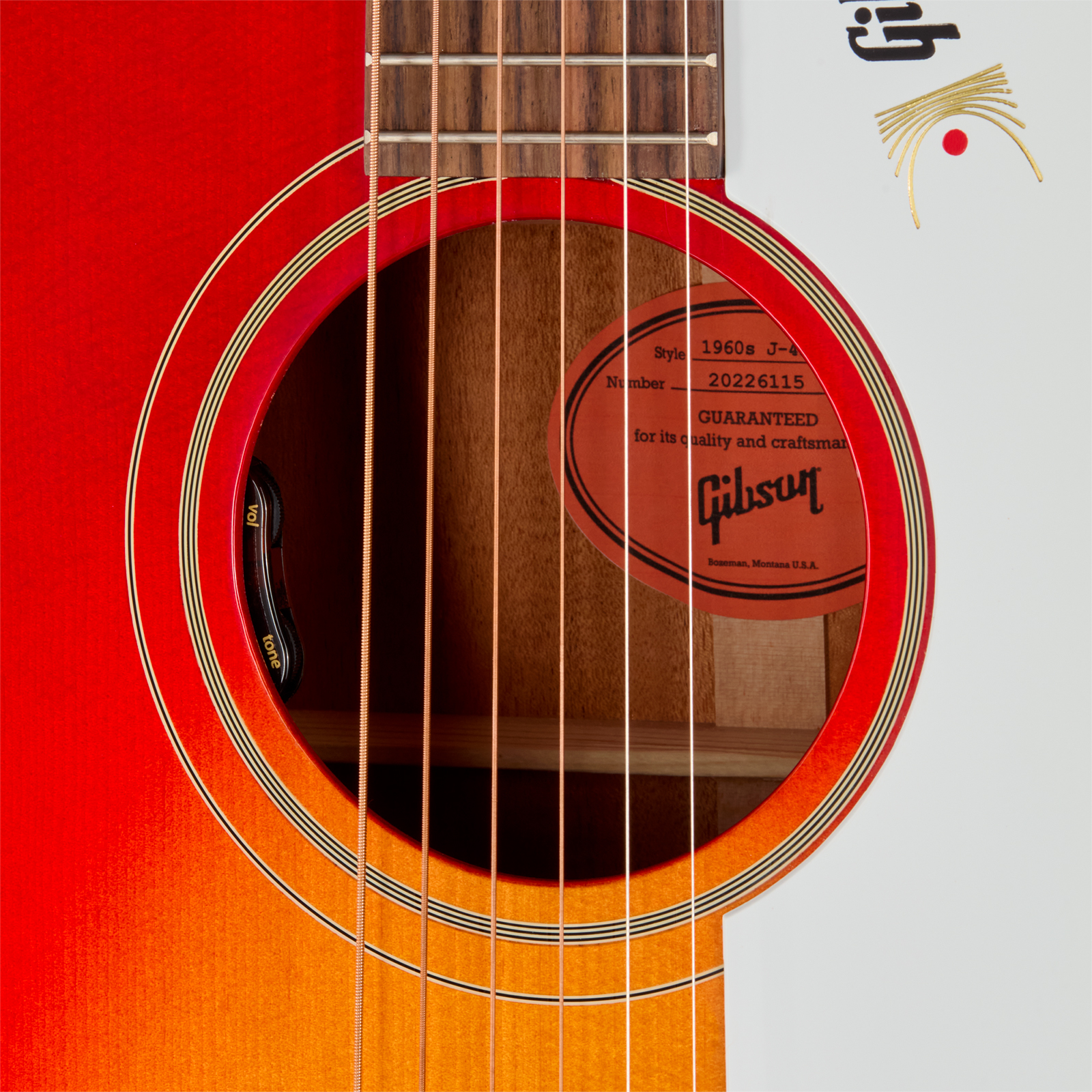 Gibson J45 60s Original (baggs Hifi Dna) Dreadnought Epicea Acajou Rw - Vintage Cherry Sunburst - Guitarra folk - Variation 4