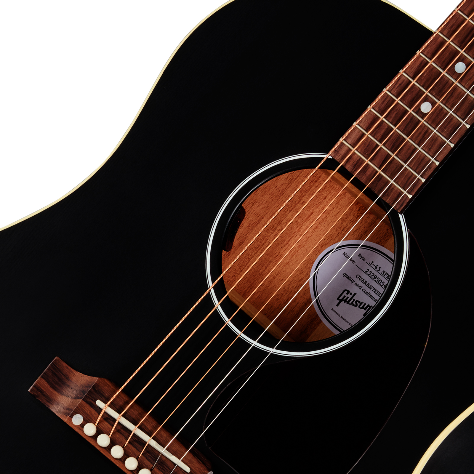 Gibson J45 Special Dreadnought Cbd Epicea Acajou Rw - Satin Ebony - Guitarra folk - Variation 2