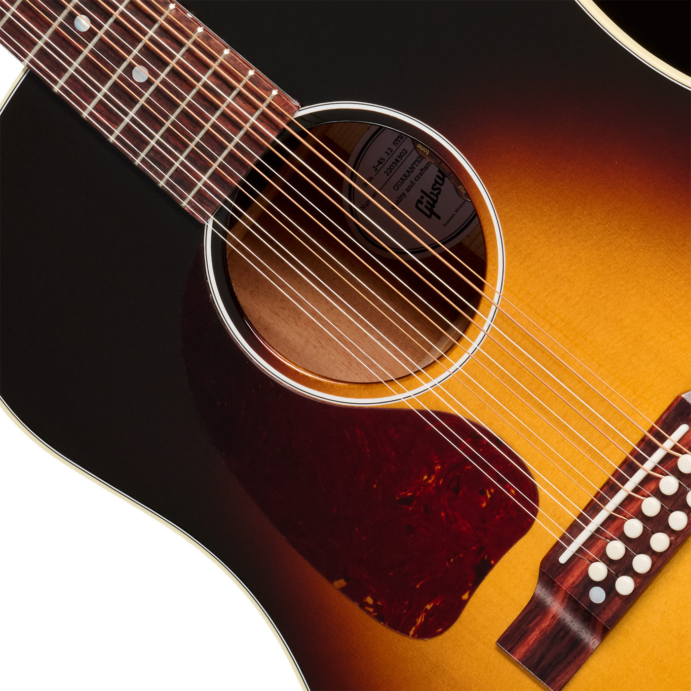 Gibson J45 Standard 12-string Lh (baggs Hifi Dna) Dreadnought 12c Gaucher Epicea Acajou Rw - Vintage Sunburst - Guitarra folk - Variation 2