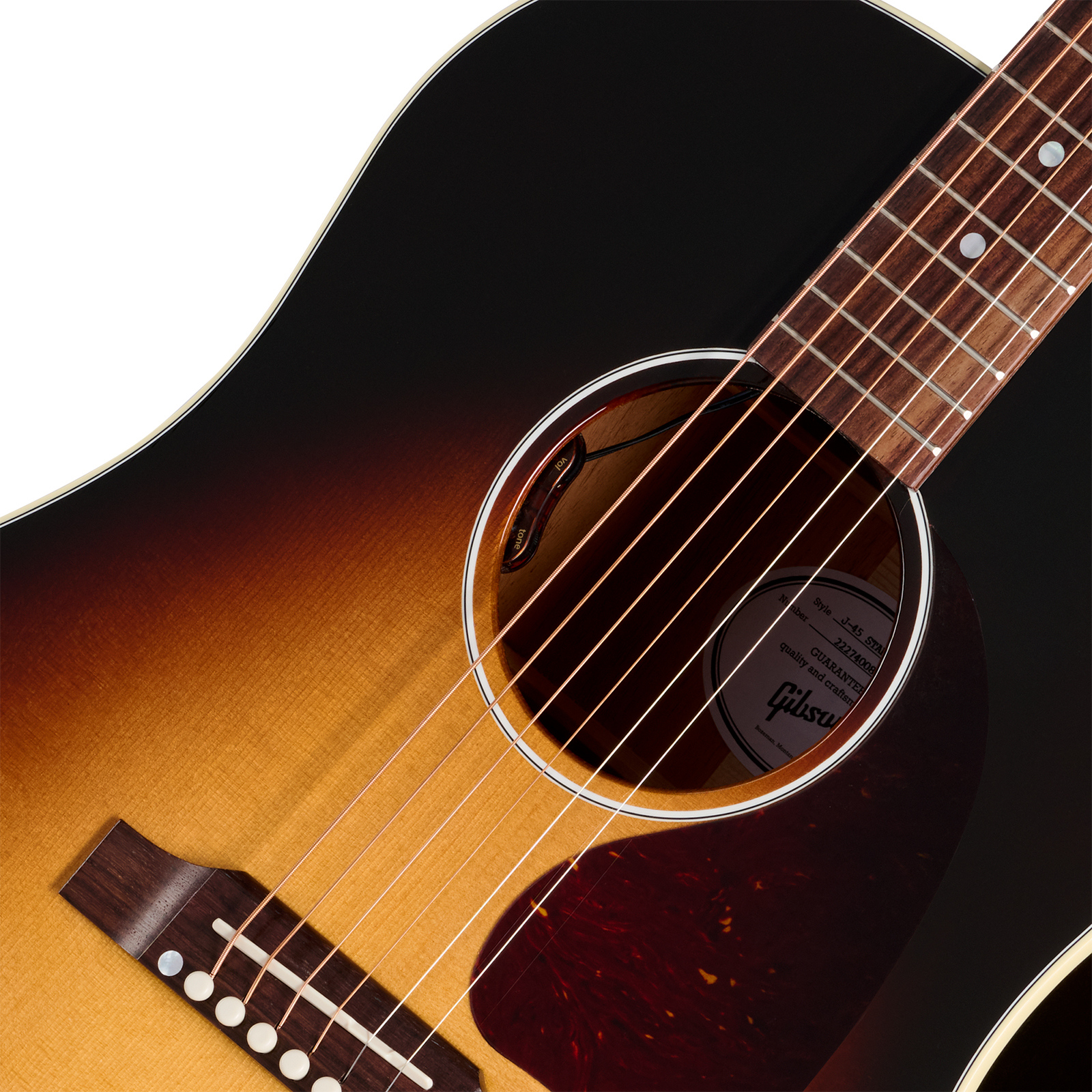 Gibson J45 Standard (baggs Hifi Dna) Dreadnought Epicea Acajou Rw - Vintage Sunburst - Guitarra folk - Variation 2