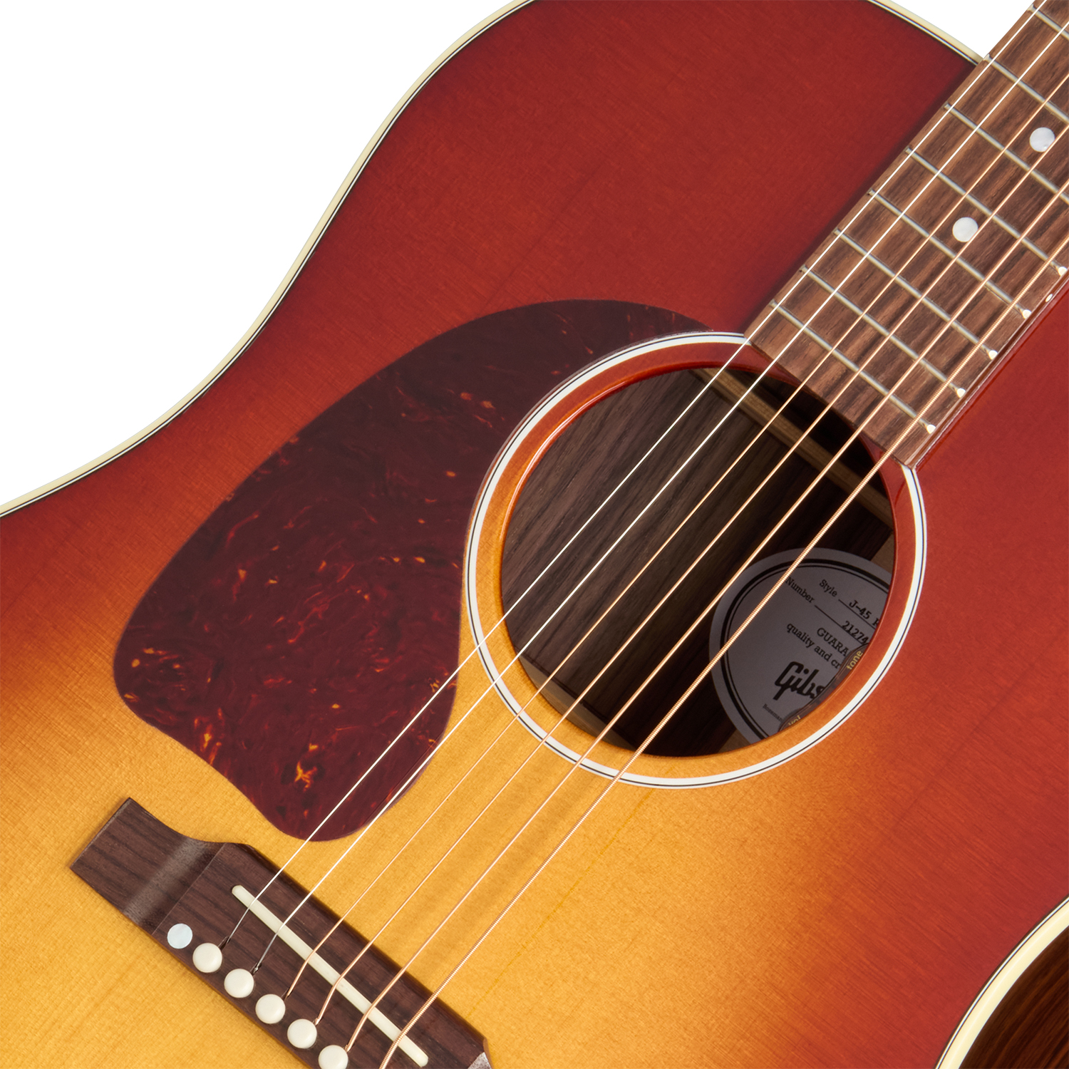 Gibson J45 Standard Rosewood Lh (baggs Hifi Dna) Dreadnought Gaucher Epicea Palissandre Rw - Rosewood Burst - Guitarra folk - Variation 2