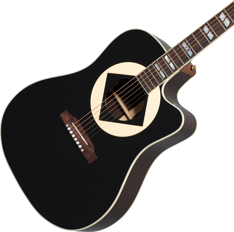 Gibson Jerry Cantrell Songwriter Atone Signature Dreadnought Cw Epicea Palissandre Rw - Ebony - Guitarra acústica & electro - Variation 4