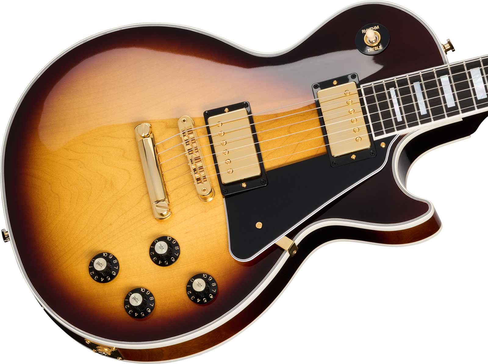 Gibson Les Paul Custom 70s 2h Ht Eb - Tobacco Burst - Guitarra eléctrica de corte único. - Variation 2
