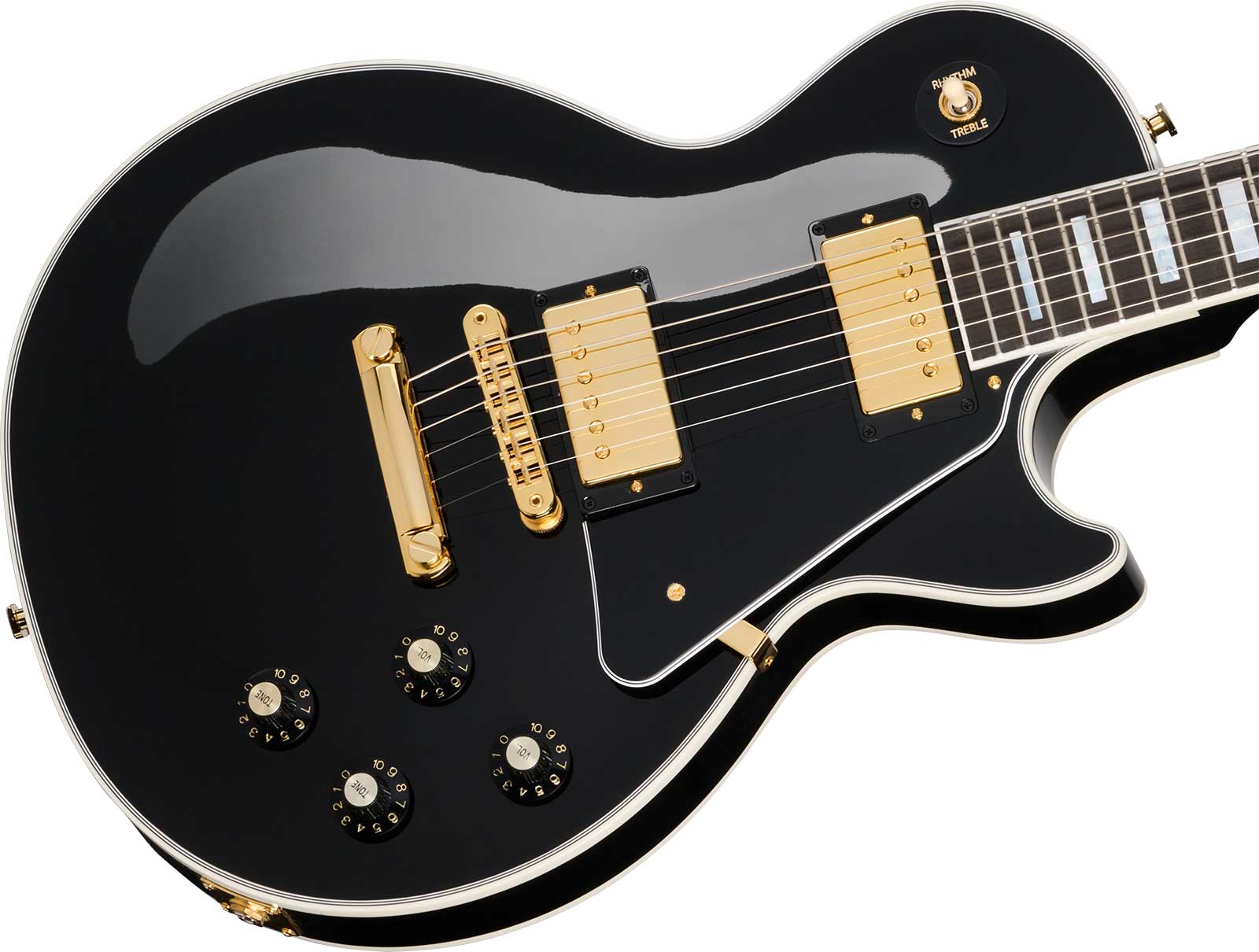Gibson Les Paul Custom 70s 2h Ht Eb - Ebony - Guitarra eléctrica de corte único. - Variation 3