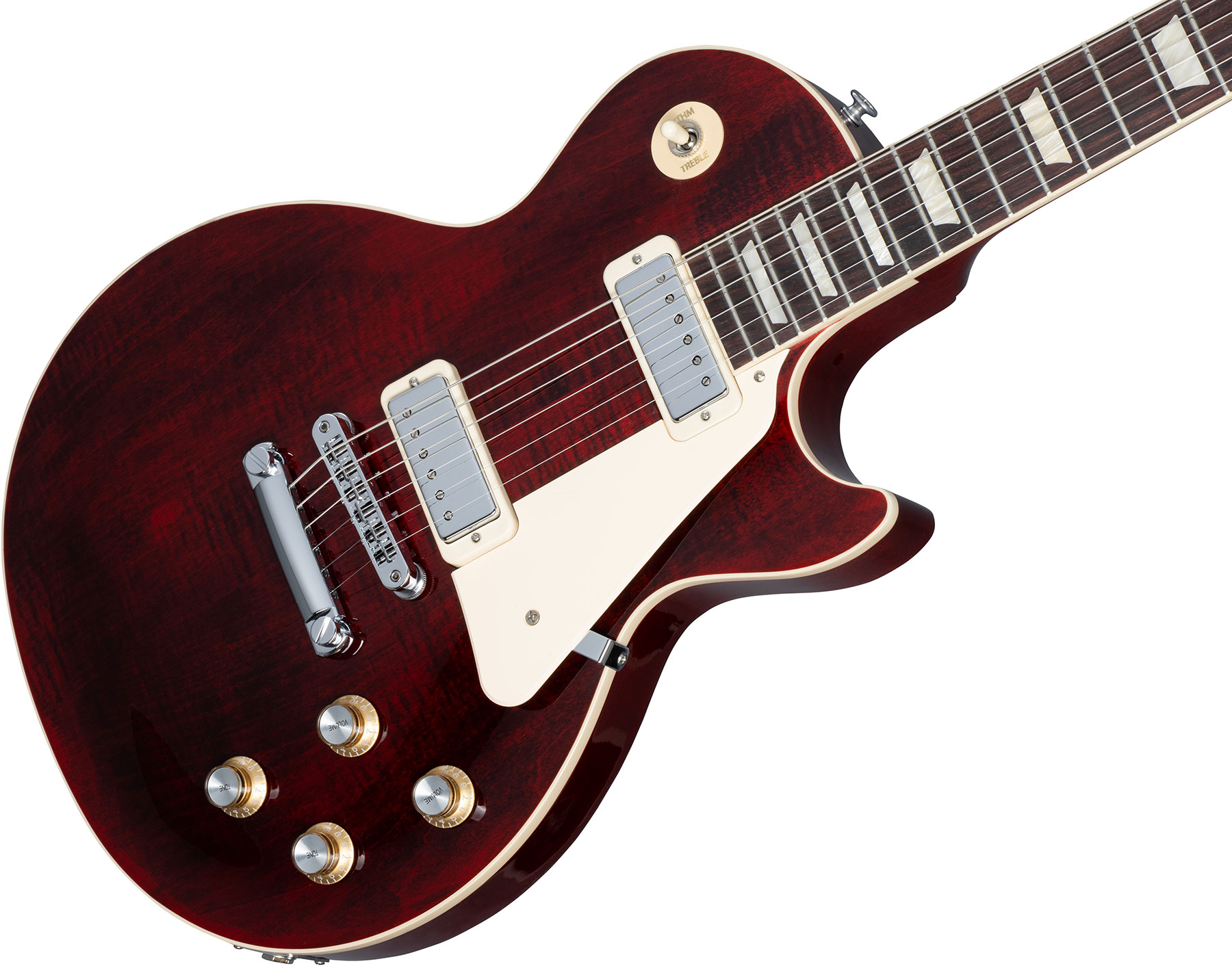 Gibson Les Paul Deluxe 70s Plain Top Original 2mh Ht Rw - Wine Red - Guitarra eléctrica de corte único. - Variation 3
