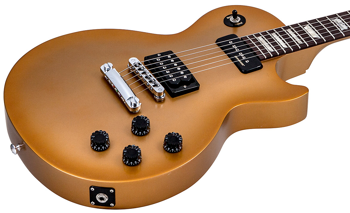 Gibson Les Paul Futura 2014 Minetune Ch - Bullion Gold Vintage Gloss - Guitarra eléctrica de corte único. - Variation 3