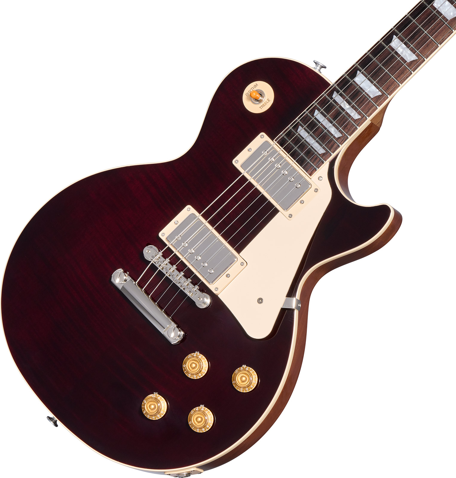 Gibson Les Paul Standard 50s Figured Custom Color 2h Ht Rw - Translucent Oxblood - Guitarra eléctrica de corte único. - Variation 3