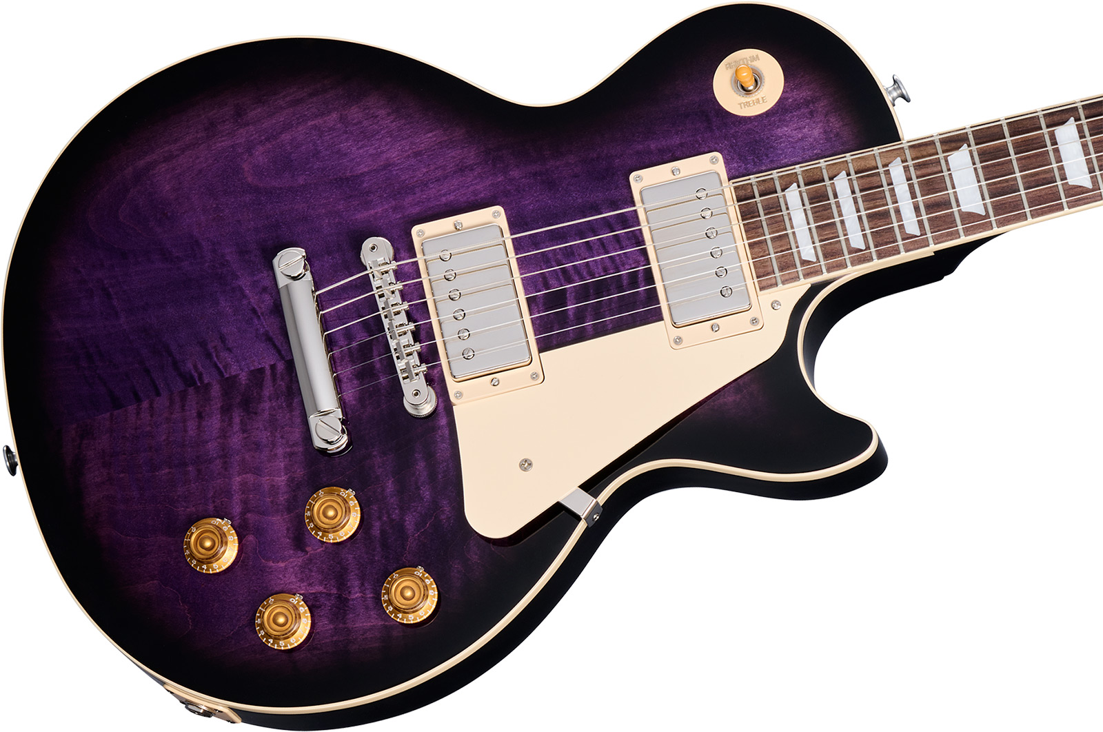 Gibson Les Paul Standard 50s Figured Top Original Usa 2h Ht Rw - Dark Purple Burst - Guitarra eléctrica de corte único. - Variation 4