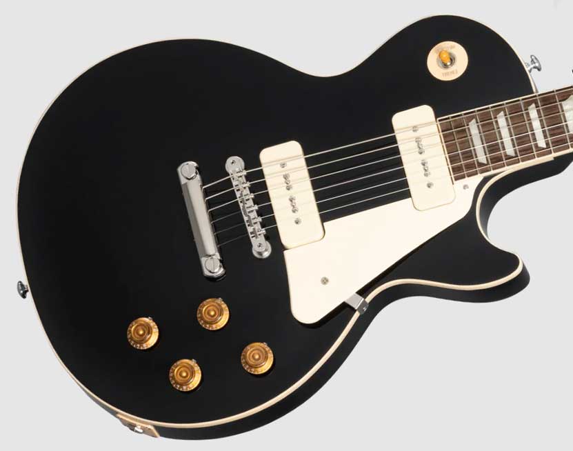 Gibson Les Paul Standard 50s P90 Original Ltd 2p90 Ht Rw - Ebony - Guitarra eléctrica de corte único. - Variation 3