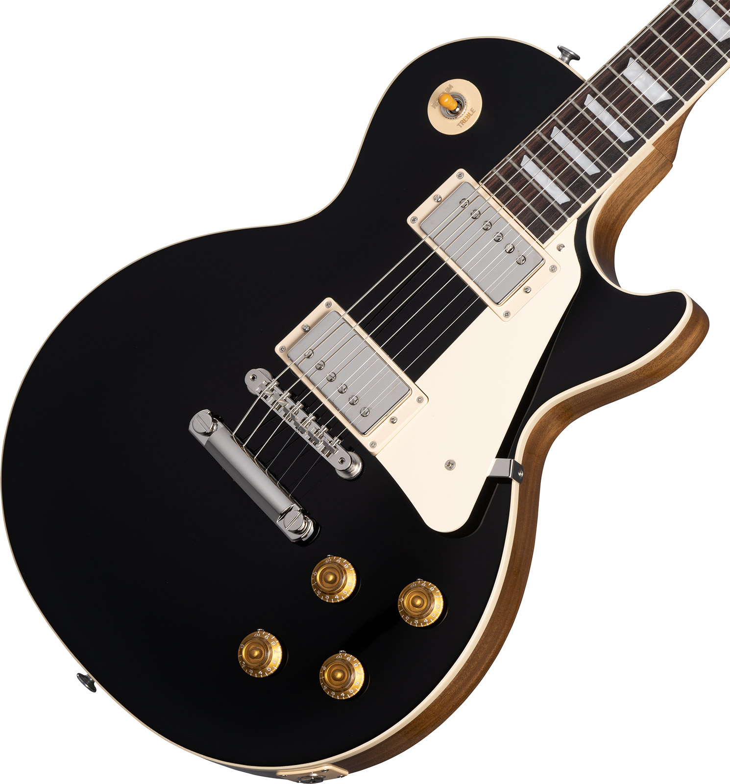 Gibson Les Paul Standard 50s Plain Top Custom Color 2h Ht Rw - Ebony - Guitarra eléctrica de corte único. - Variation 3