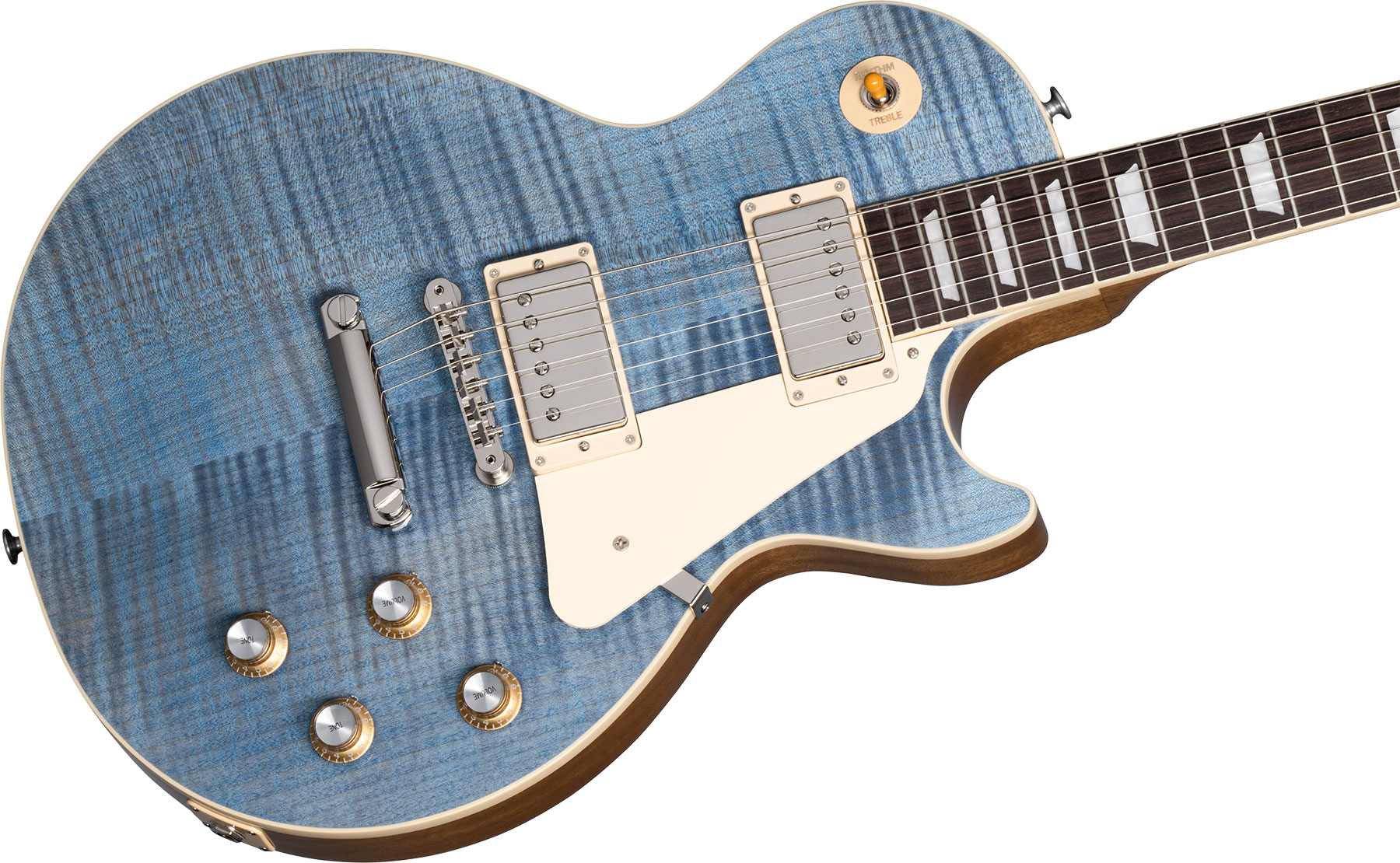 Gibson Les Paul Standard 60s Figured Original 2h Ht Rw - Ocean Blue - Guitarra eléctrica de corte único. - Variation 3