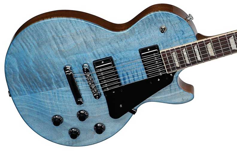 Gibson Les Paul Studio Figured Top Modern Usa 2h Ht Rw - Ocean Blue - Guitarra eléctrica de corte único. - Variation 2