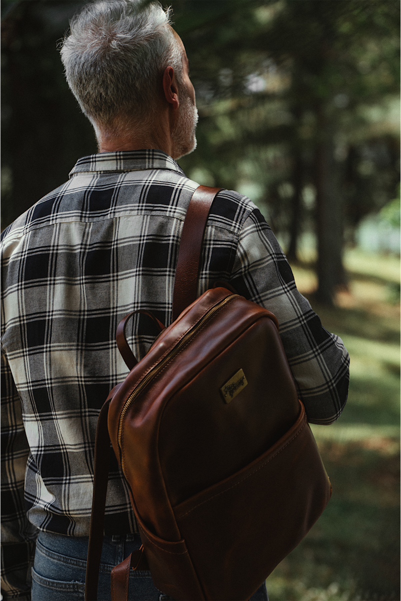 Gibson Lifton Leather Backpack Sac A Dos Cuir Brown - Mochila publicitaria - Variation 4