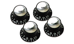 Gibson Top Hat Knobs With Inserts 4-pack Black Silver - Botones - Variation 1
