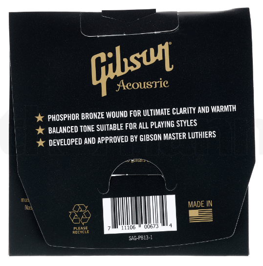 Gibson Sag-pb13 Phosphor Bronze Acoustic Guitar Medium 6c 13-56 - Cuerdas guitarra acústica - Variation 1