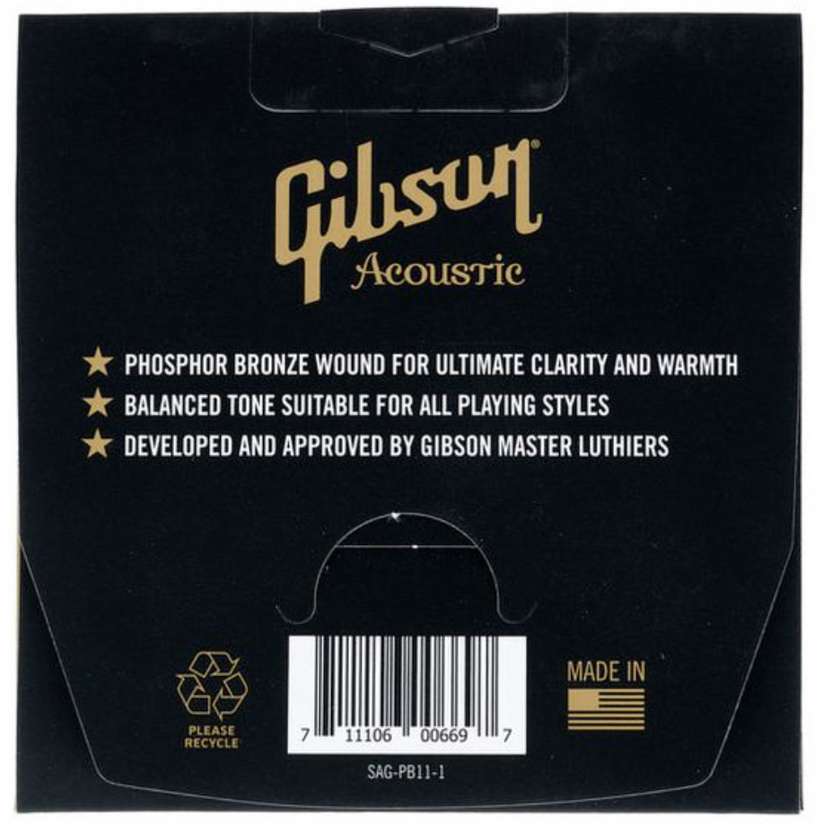 Gibson Sag-pb11 Phosphor Bronze Acoustic Guitar 6c Ultra Light 11-52 - Cuerdas guitarra acústica - Variation 1