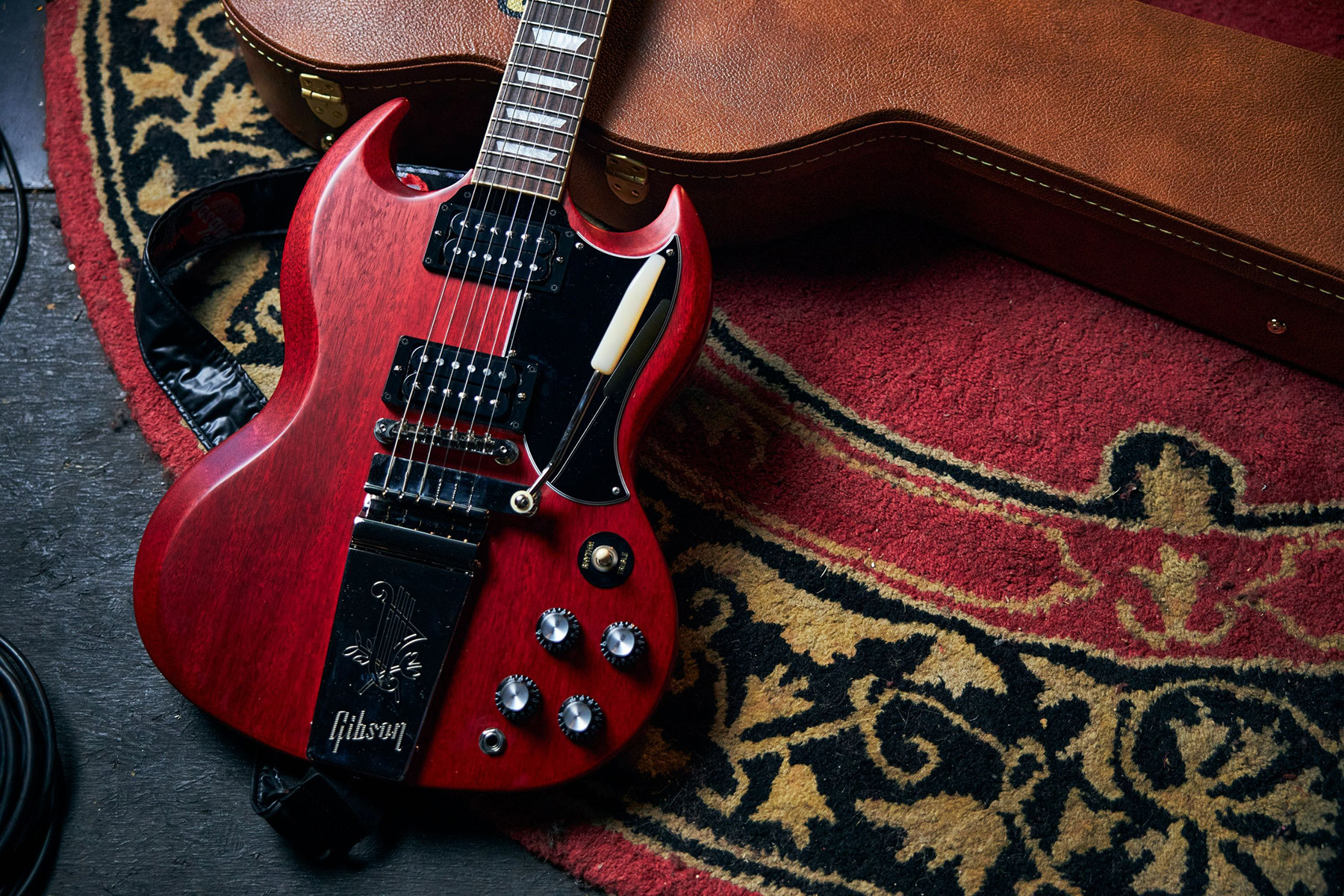 Gibson Sg Standard 1961 Faded Maestro Vibrola Original 2h Trem Rw - Vintage Cherry - Guitarra eléctrica de doble corte - Variation 6