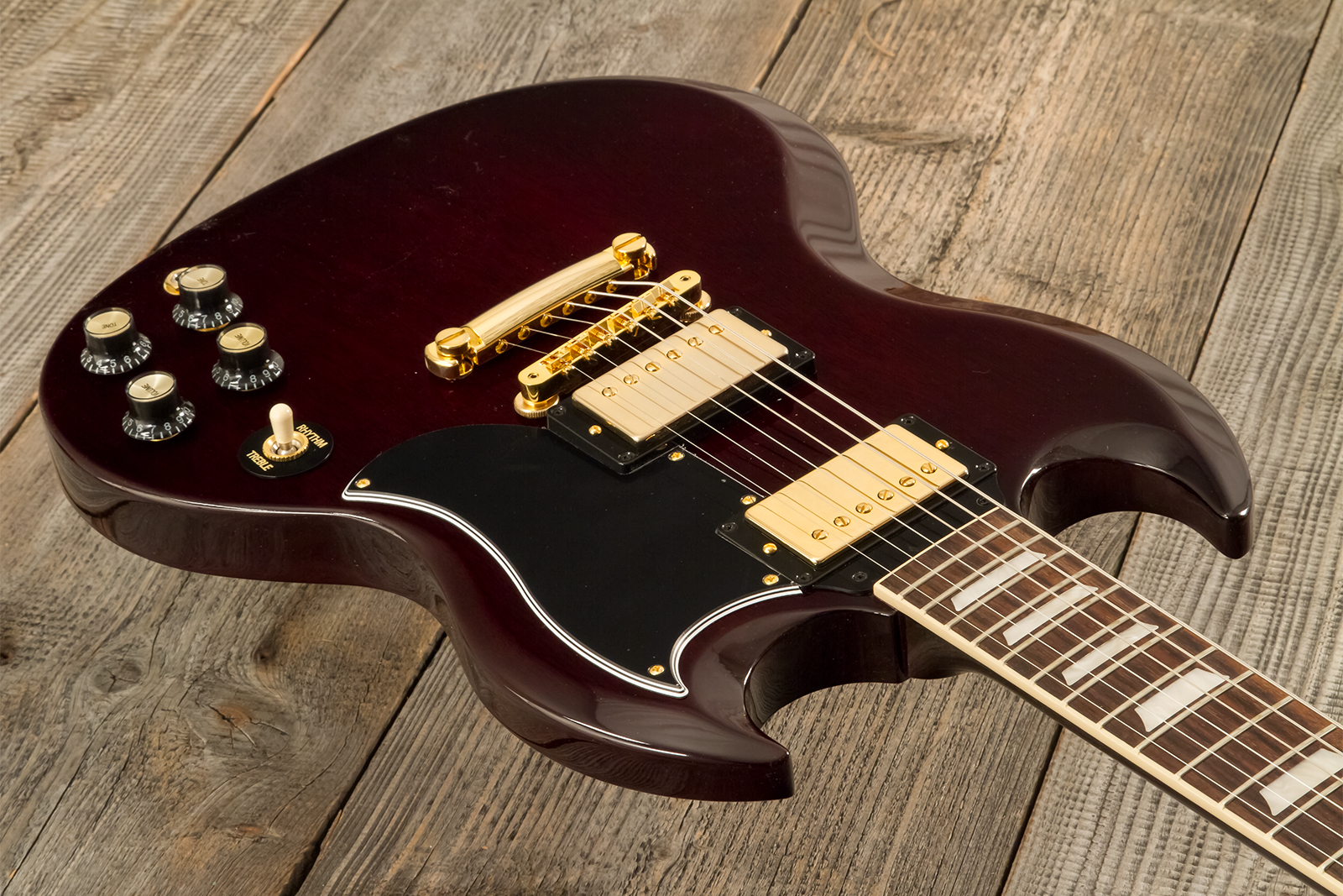 Gibson Sg Standard 1961 Gh Original 2h Ht Rw - Aged Cherry - Guitarra eléctrica de doble corte - Variation 2