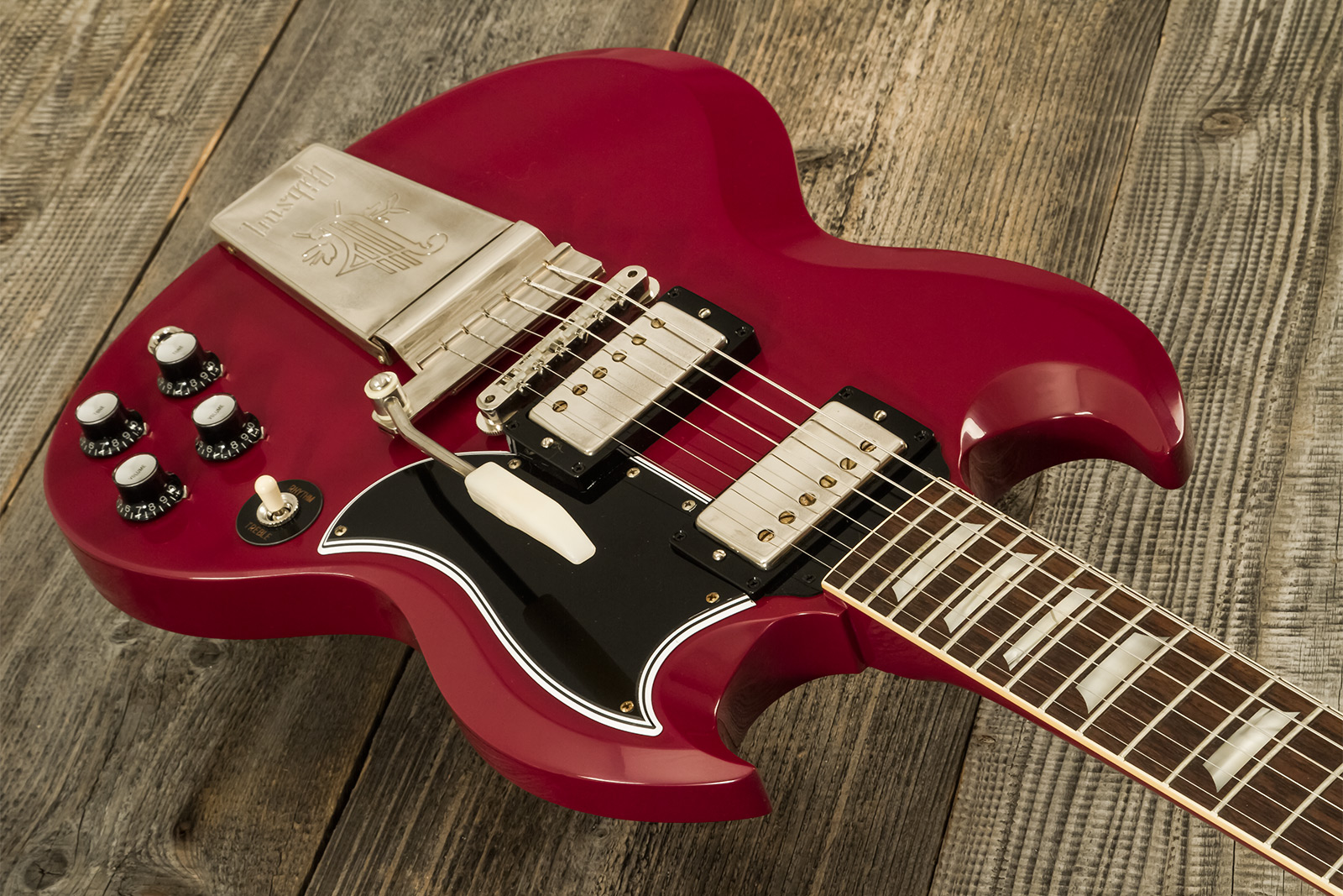 Gibson Sg Standard 1964 Maestro Vibrola 2h Trem Rw #502124 - Vos Metallic Plum - Guitarra eléctrica de doble corte - Variation 2