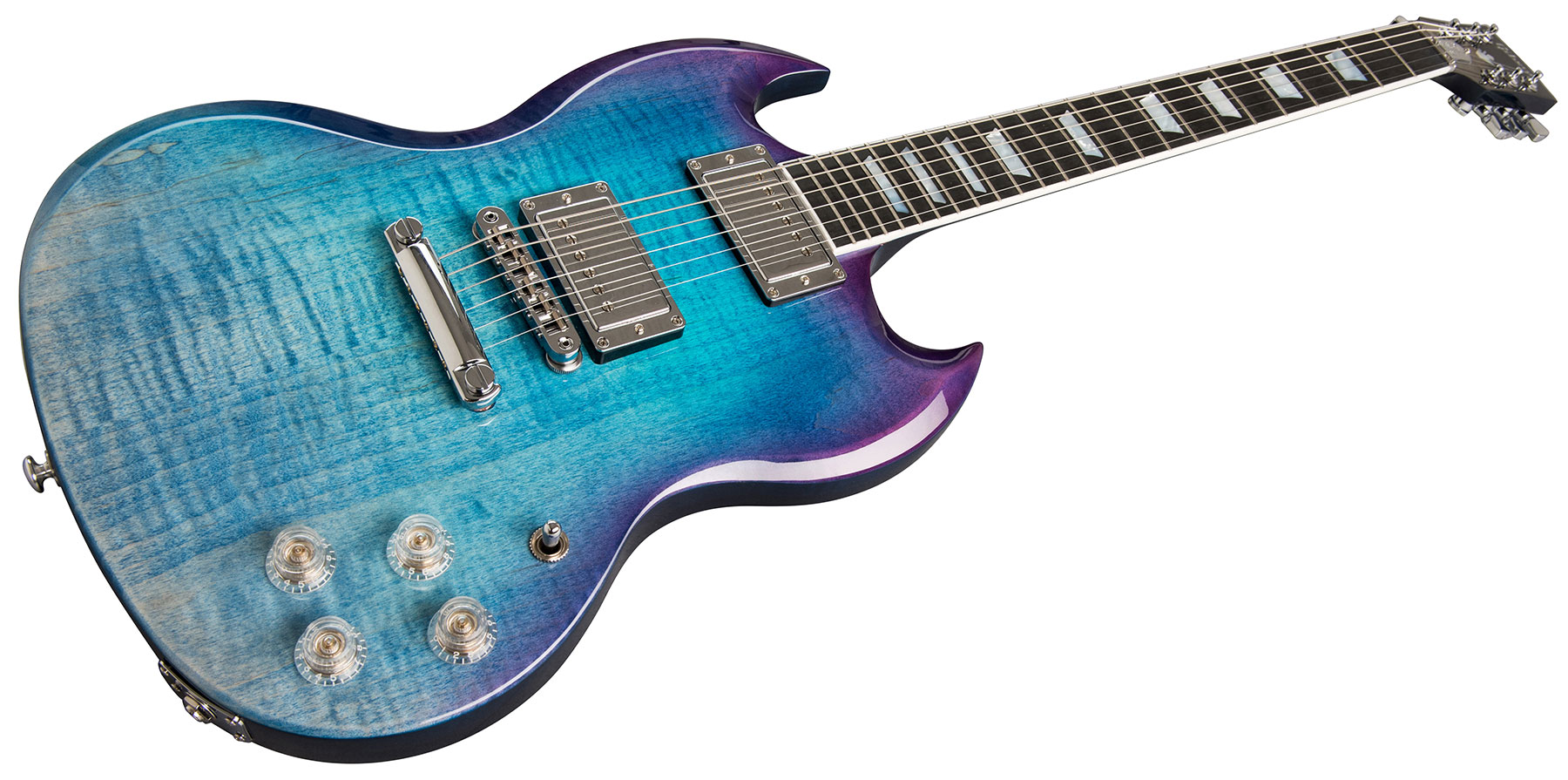 Gibson Sg Standard Hp-ii High Performance 2019 2h Ht Ric - Blueberry Fade - Guitarra eléctrica de doble corte - Variation 3
