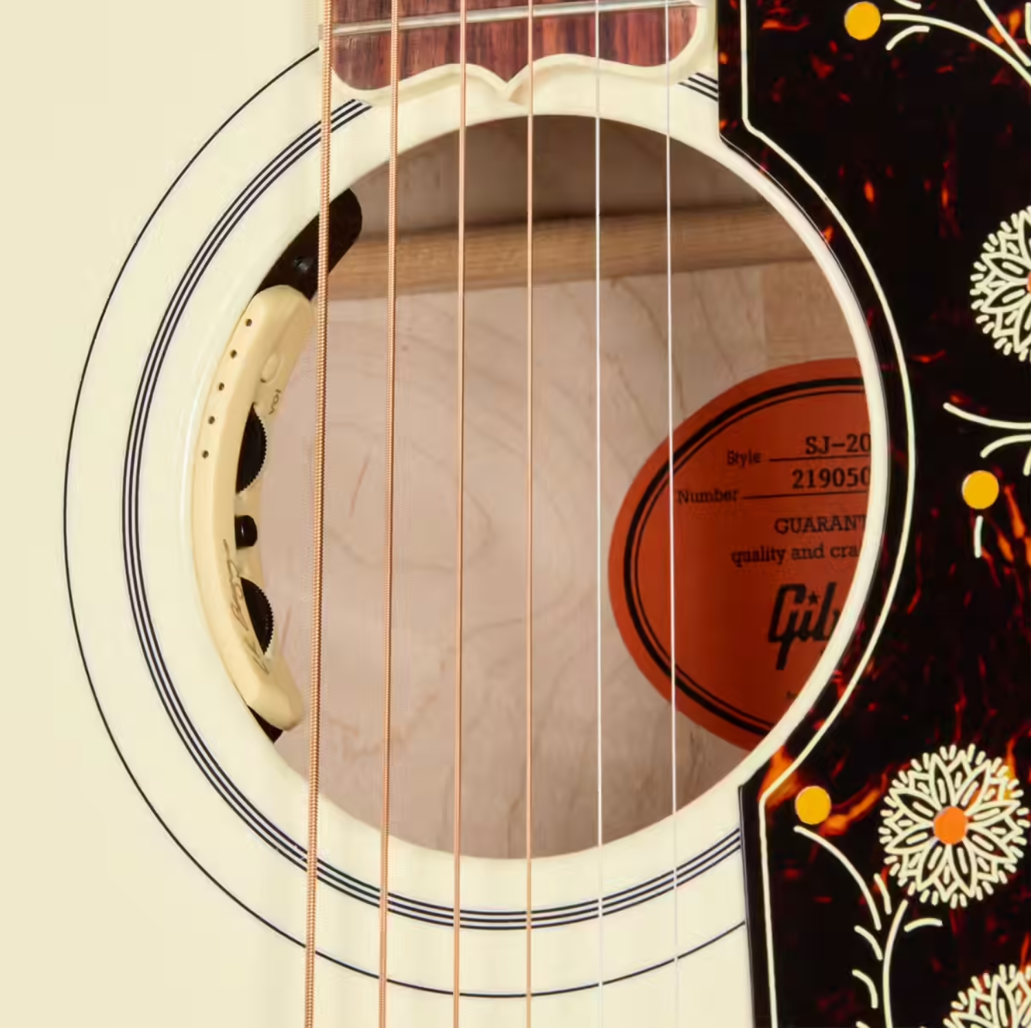 Gibson Sj200 Standard Modern Jumbo Epicea Erable Rw - Classic White - Guitarra folk - Variation 4