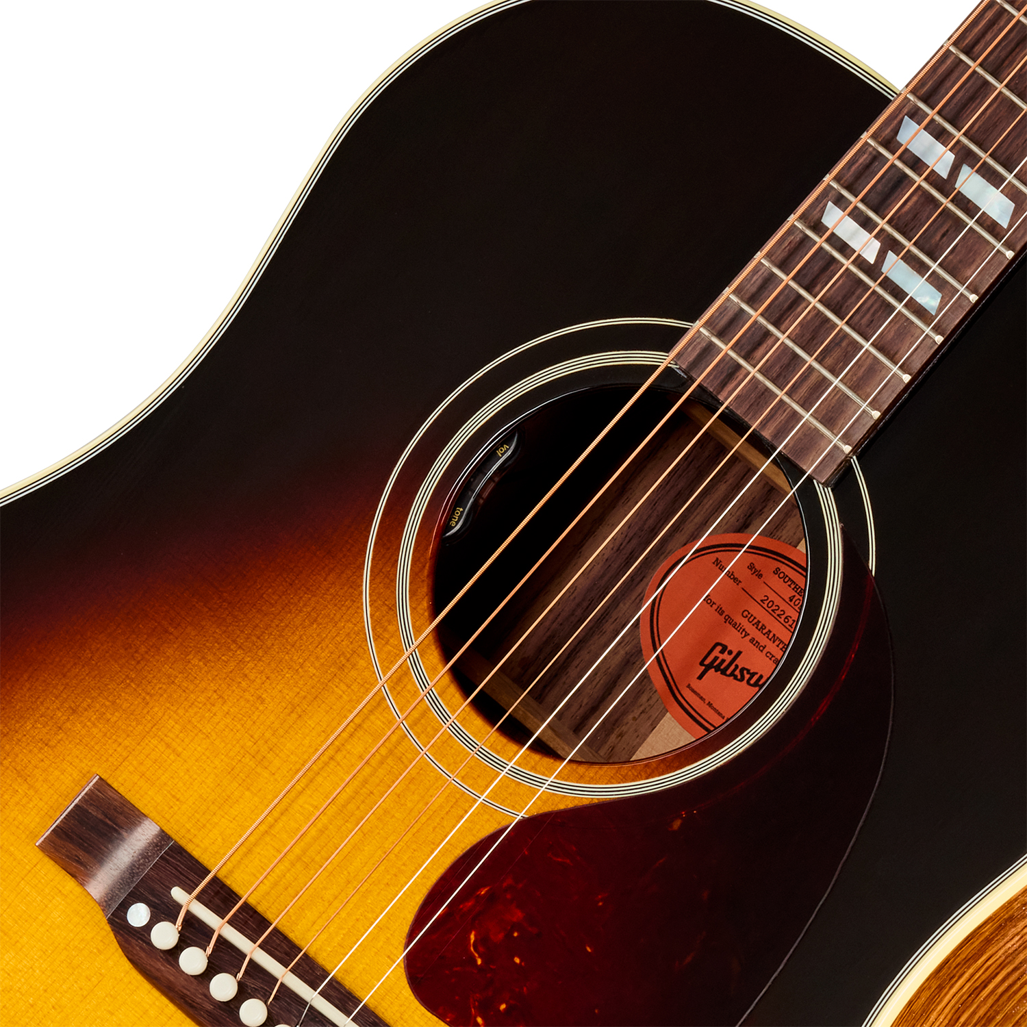Gibson Southern Jumbo 40s Original (baggs Hifi Dna) Dreadnought Epicea Palissandre Rw - Vintage Sunburst - Guitarra folk - Variation 2