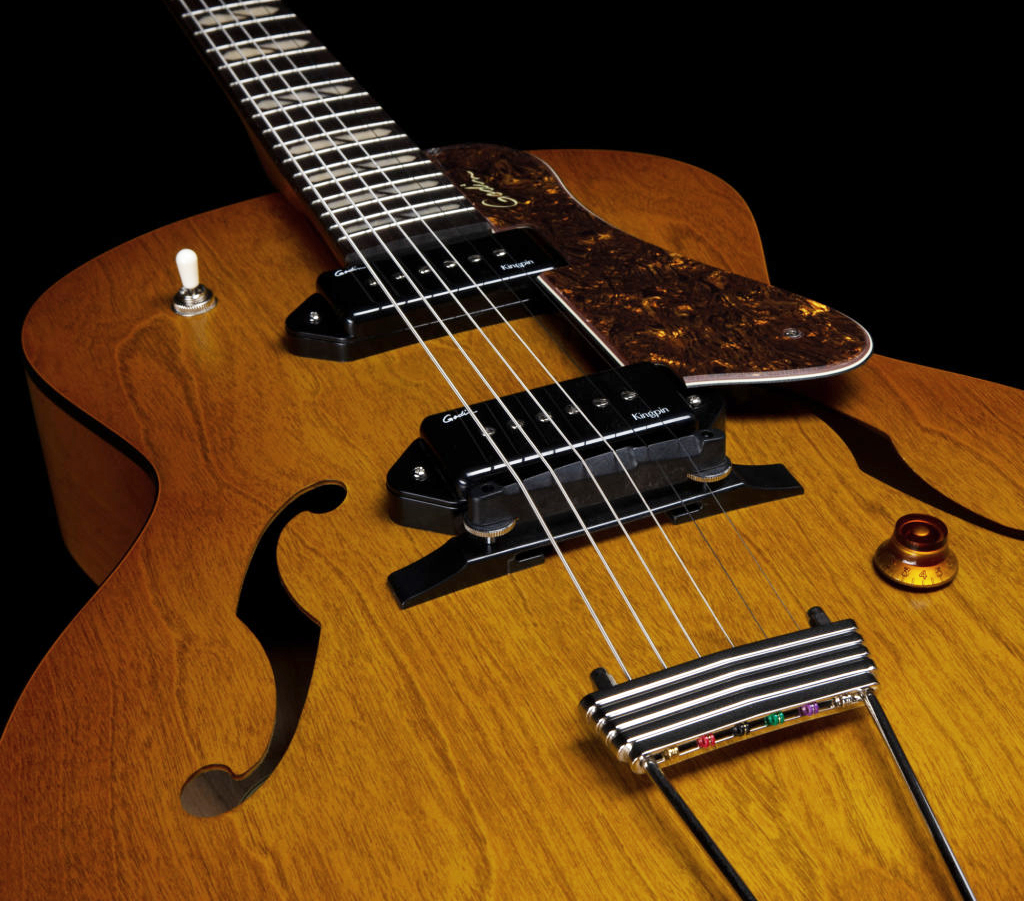 Godin 5th Avenue Jumbo P90 2s Ht Rw - Harvest Gold - Guitarra elécrica Jazz cuerpo acústico - Variation 4