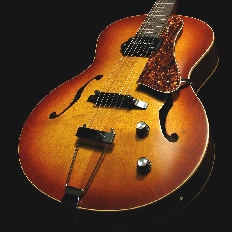Godin 5th Avenue Kingpin P90 - Cognac Burst - Guitarra elécrica Jazz cuerpo acústico - Variation 2