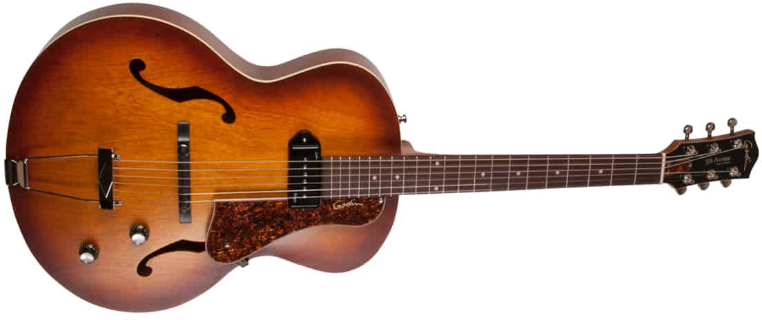 Godin 5th Avenue Kingpin P90 Rw - Cognac Burst - Guitarra elécrica Jazz cuerpo acústico - Variation 1
