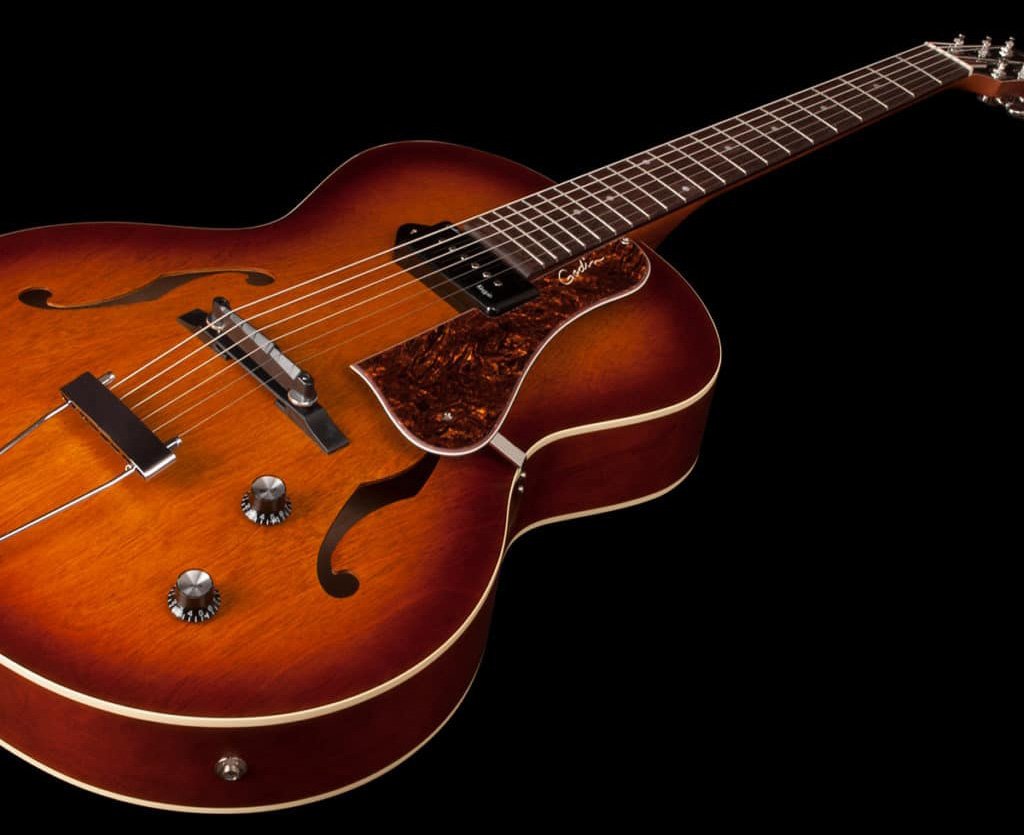 Godin 5th Avenue Kingpin P90 Rw - Cognac Burst - Guitarra elécrica Jazz cuerpo acústico - Variation 3